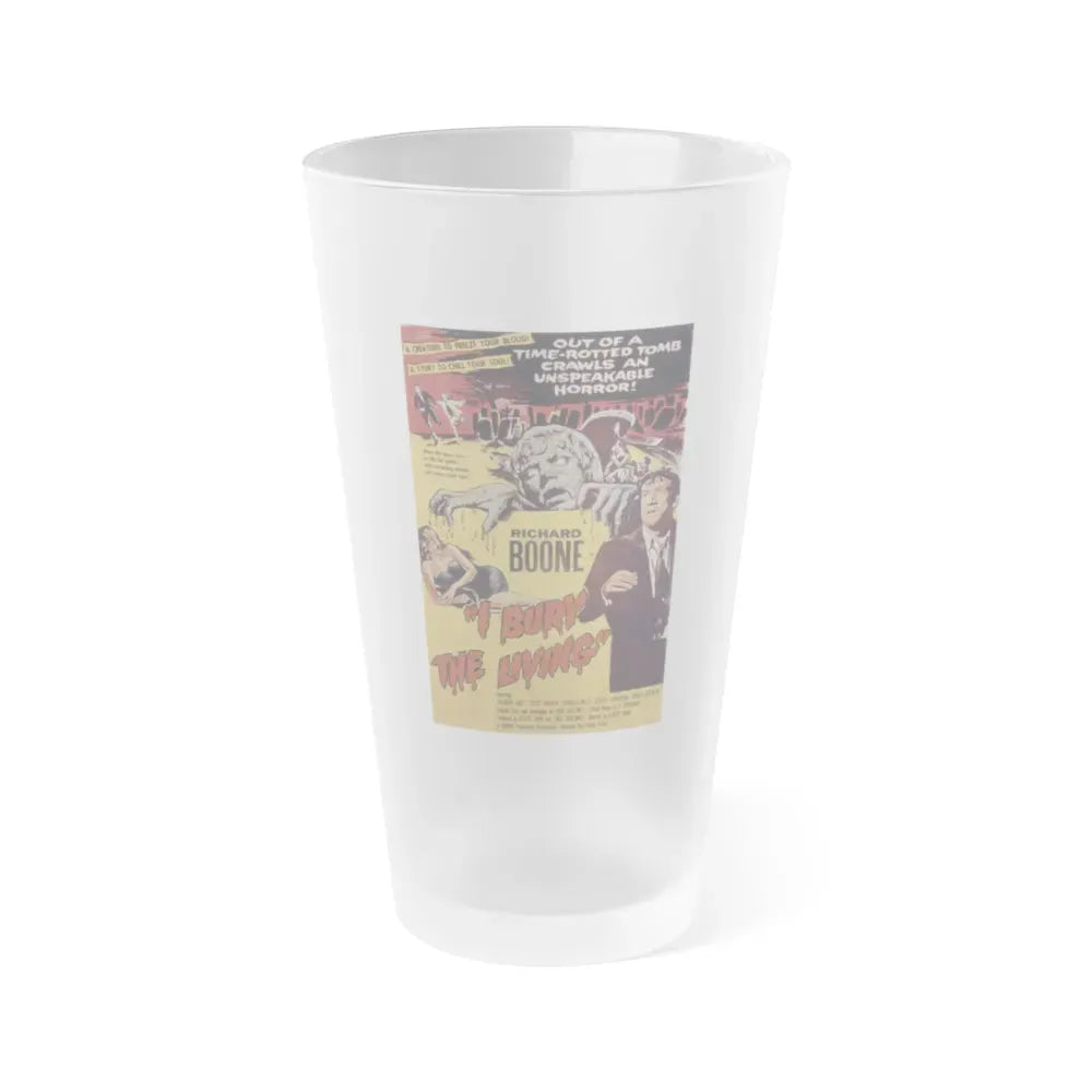 I BURY THE LIVING 1958 Movie Poster - Frosted Pint Glass 16oz 16oz Frosted - Go Mug Yourself