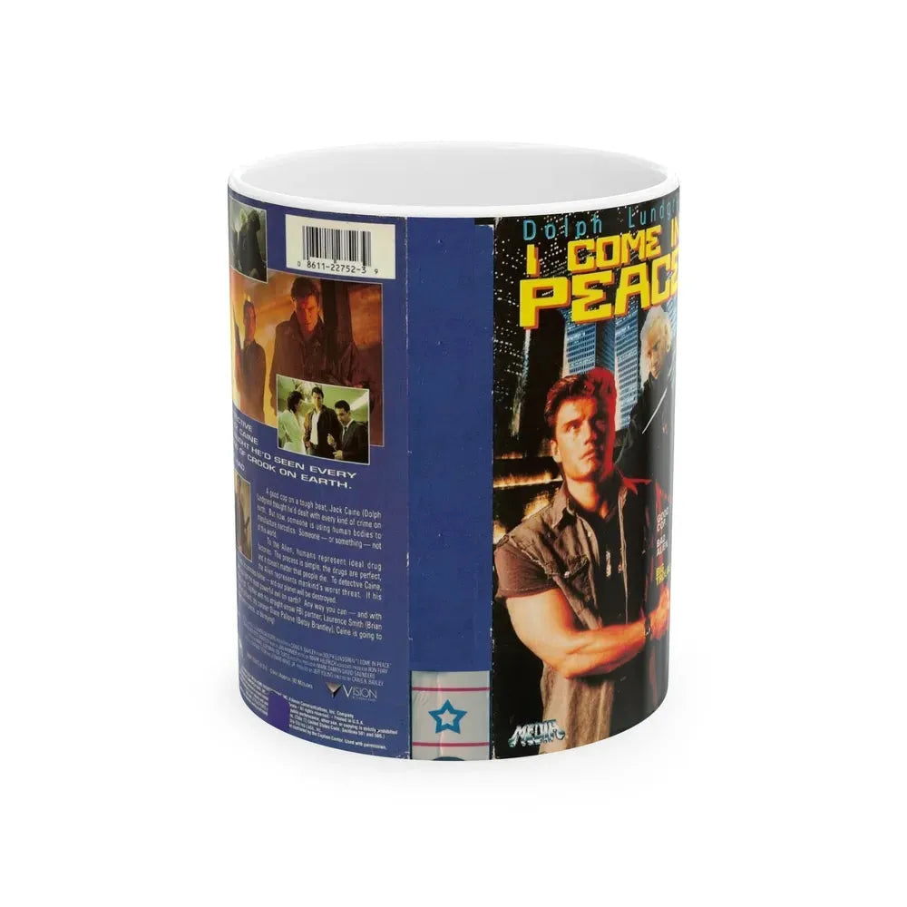 I COME IN PEACE DOLPH LUNDGREN (VHS COVER) - White Coffee Mug 11oz - Go Mug Yourself