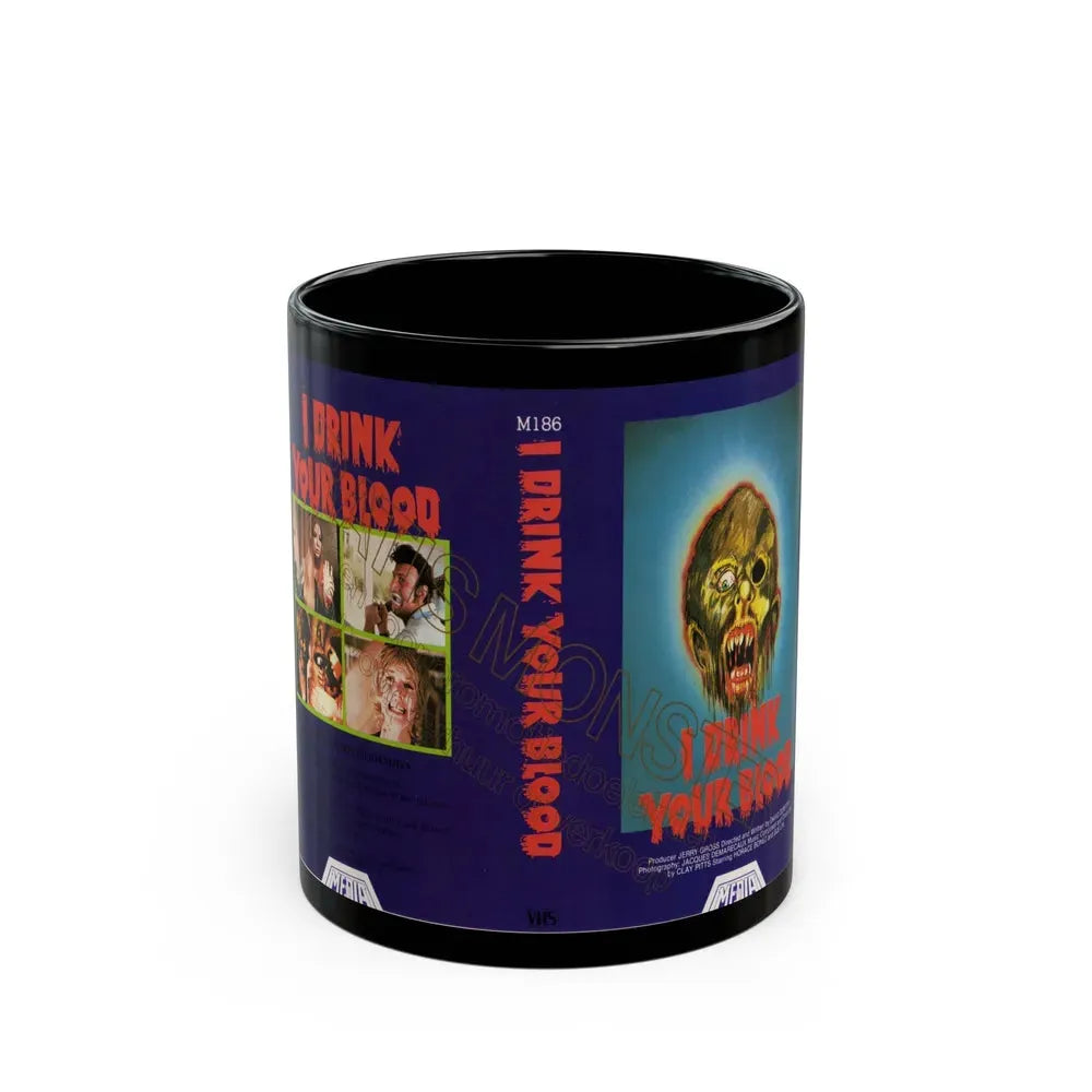 I DRINK YOUR BLOOD MEDIA (VHS COVER) - Black Coffee Mug 11oz - Go Mug Yourself
