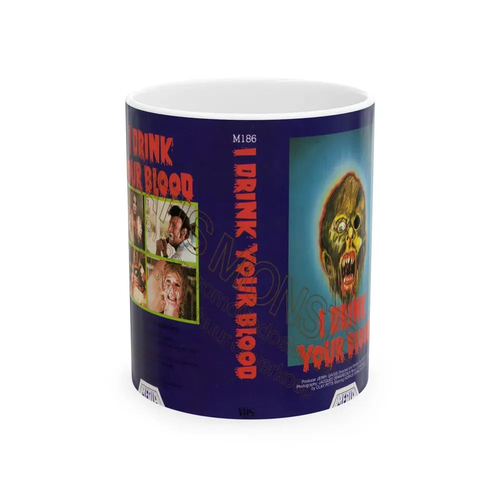 I DRINK YOUR BLOOD MEDIA (VHS COVER) - White Coffee Mug 11oz - Go Mug Yourself
