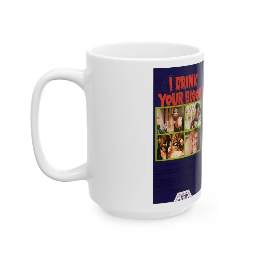 I DRINK YOUR BLOOD MEDIA (VHS COVER) - White Coffee Mug - Go Mug Yourself