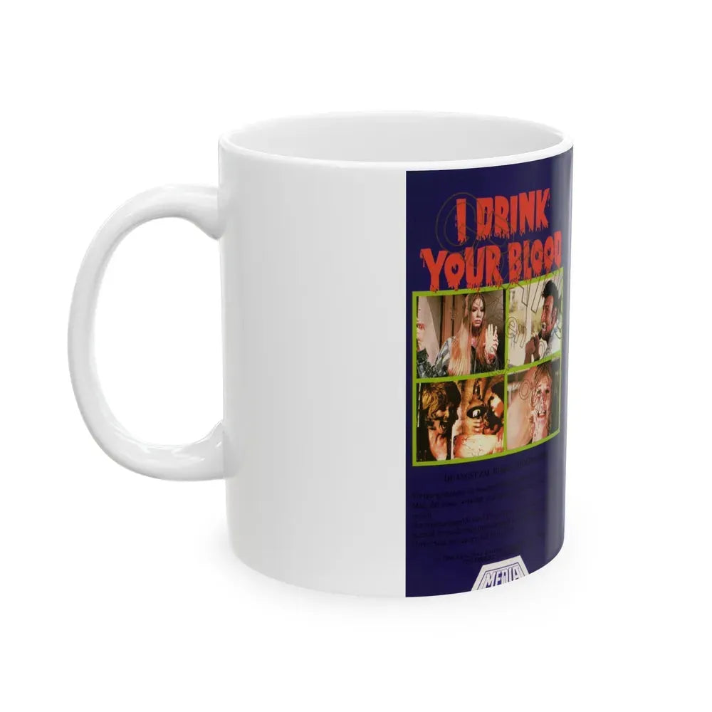 I DRINK YOUR BLOOD MEDIA (VHS COVER) - White Coffee Mug - Go Mug Yourself
