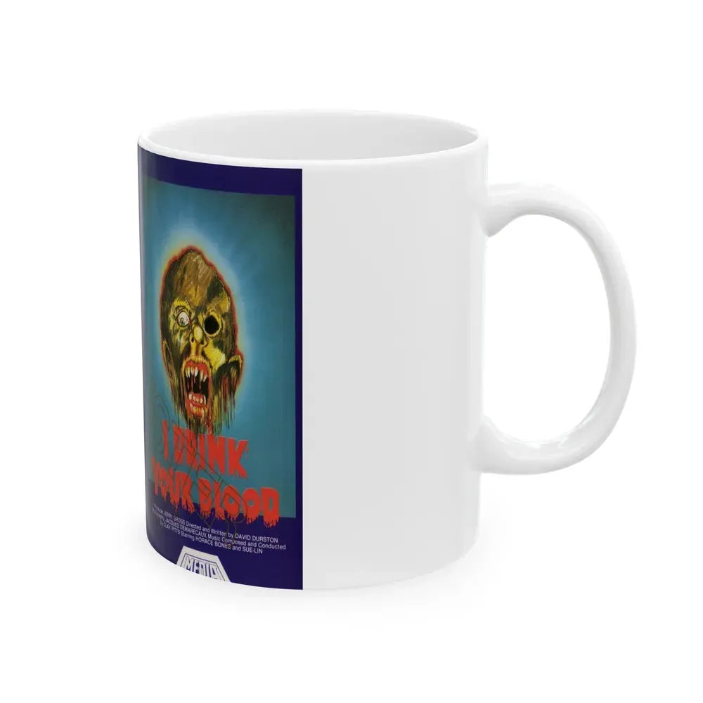 I DRINK YOUR BLOOD MEDIA (VHS COVER) - White Coffee Mug - Go Mug Yourself