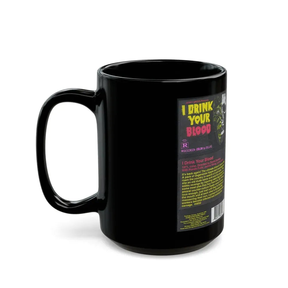 I DRINK YOUR BLOOD SOMETHING WEIRD VIDEO (VHS COVER) - Black Coffee Mug - Go Mug Yourself