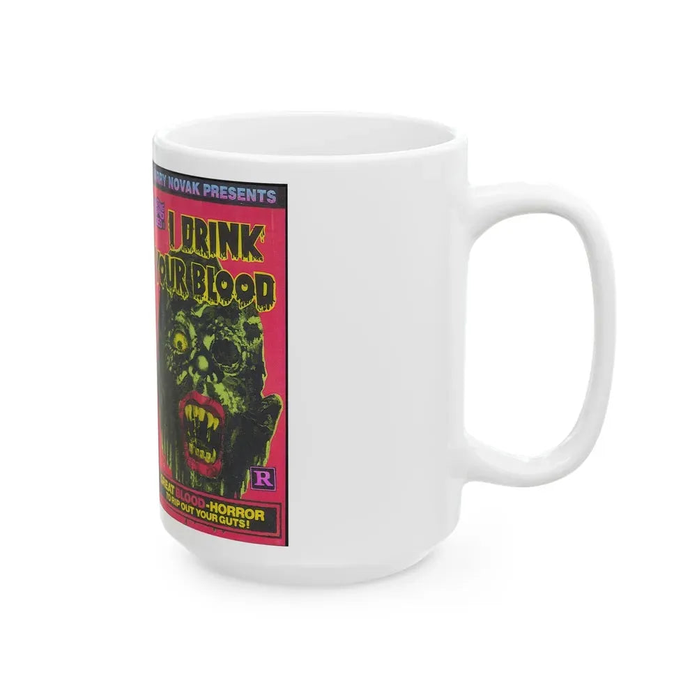 I DRINK YOUR BLOOD SOMETHING WEIRD VIDEO (VHS COVER) - White Coffee Mug - Go Mug Yourself