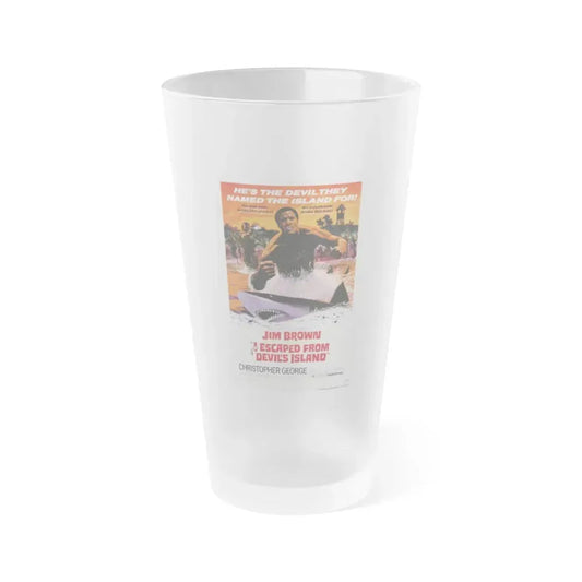 I ESCAPED FROM DEVILS ISLAND 1973 Movie Poster - Frosted Pint Glass 16oz 16oz Frosted - Go Mug Yourself