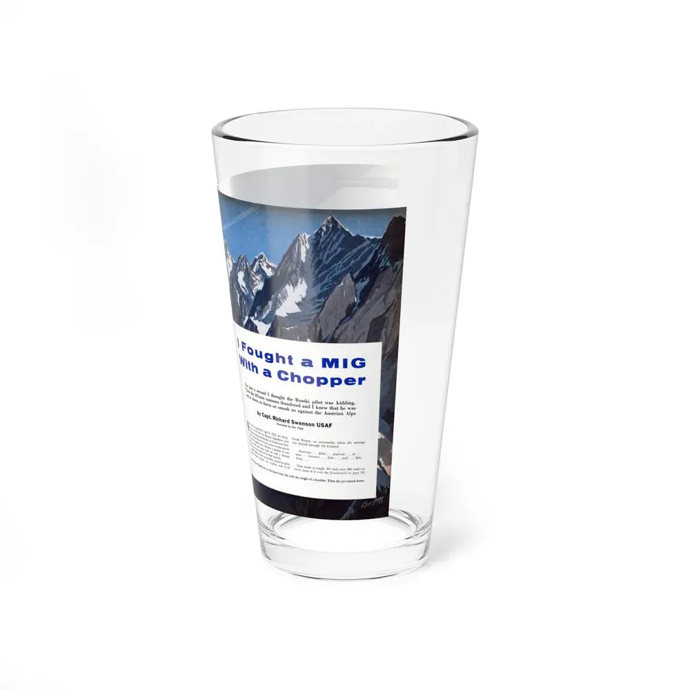 I Fought a MIG with a Chopper, Cavalier magazine, January 1955 - Pint Glass 16oz - Go Mug Yourself