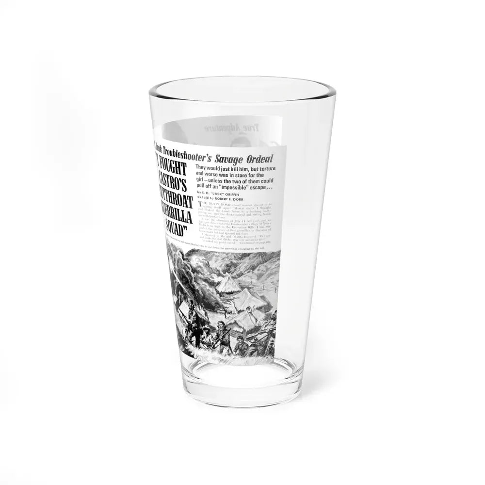 I Fought Castro's Cutthroat Guerrilla Squad, For Men Only, April 1970 - Pint Glass 16oz - Go Mug Yourself