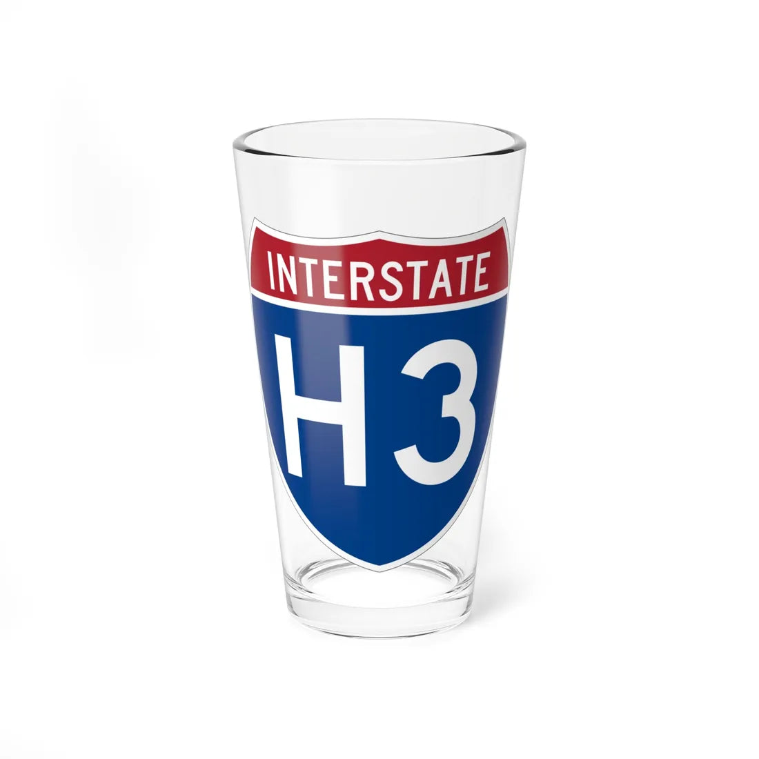 I-H3 (Hawaii) (Road Sign) Pint Glss 16oz 16oz - Go Mug Yourself
