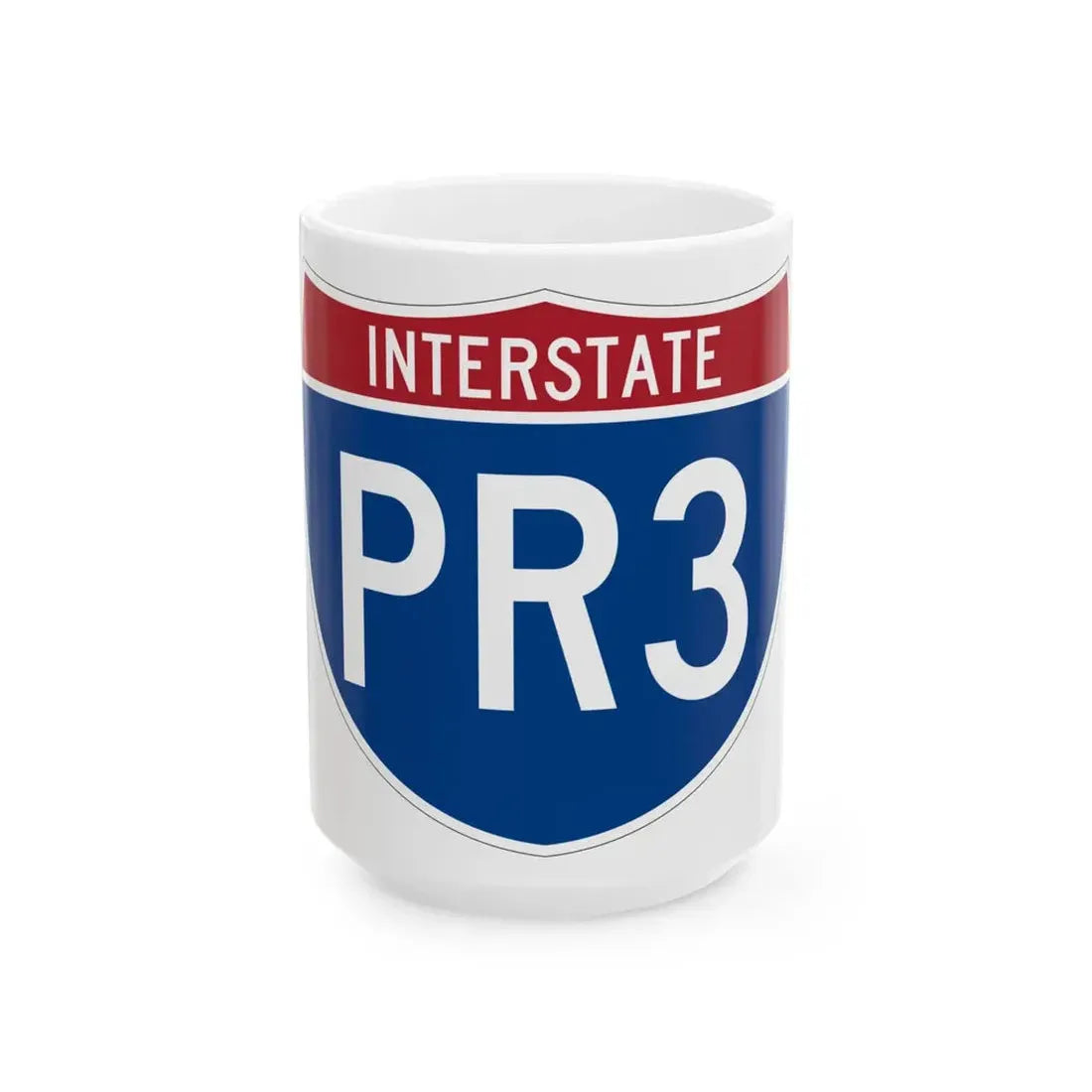 I-PR3 (Puerto Rico) (Road Sign) White Coffee Mug 15oz - Go Mug Yourself