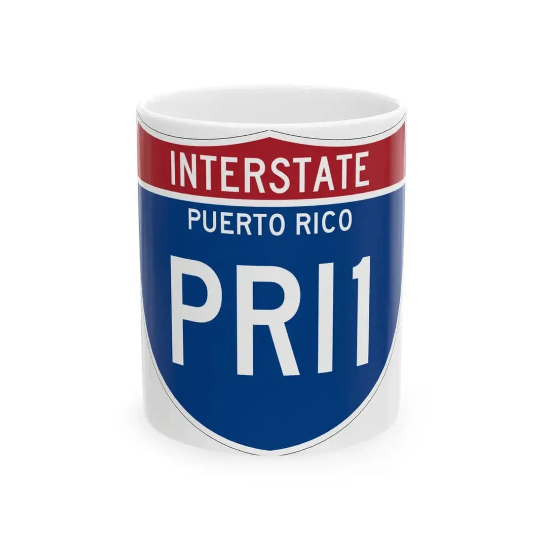 I-PRI1 PR Metric (Puerto Rico) (Road Sign) White Coffee Mug 11oz - Go Mug Yourself