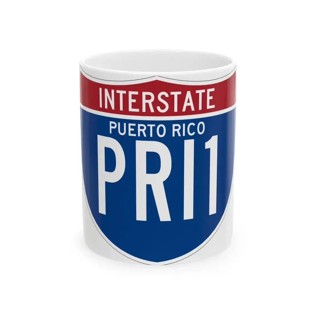 I-PRI1 PR (Puerto Rico) (Road Sign) White Coffee Mug 11oz - Go Mug Yourself