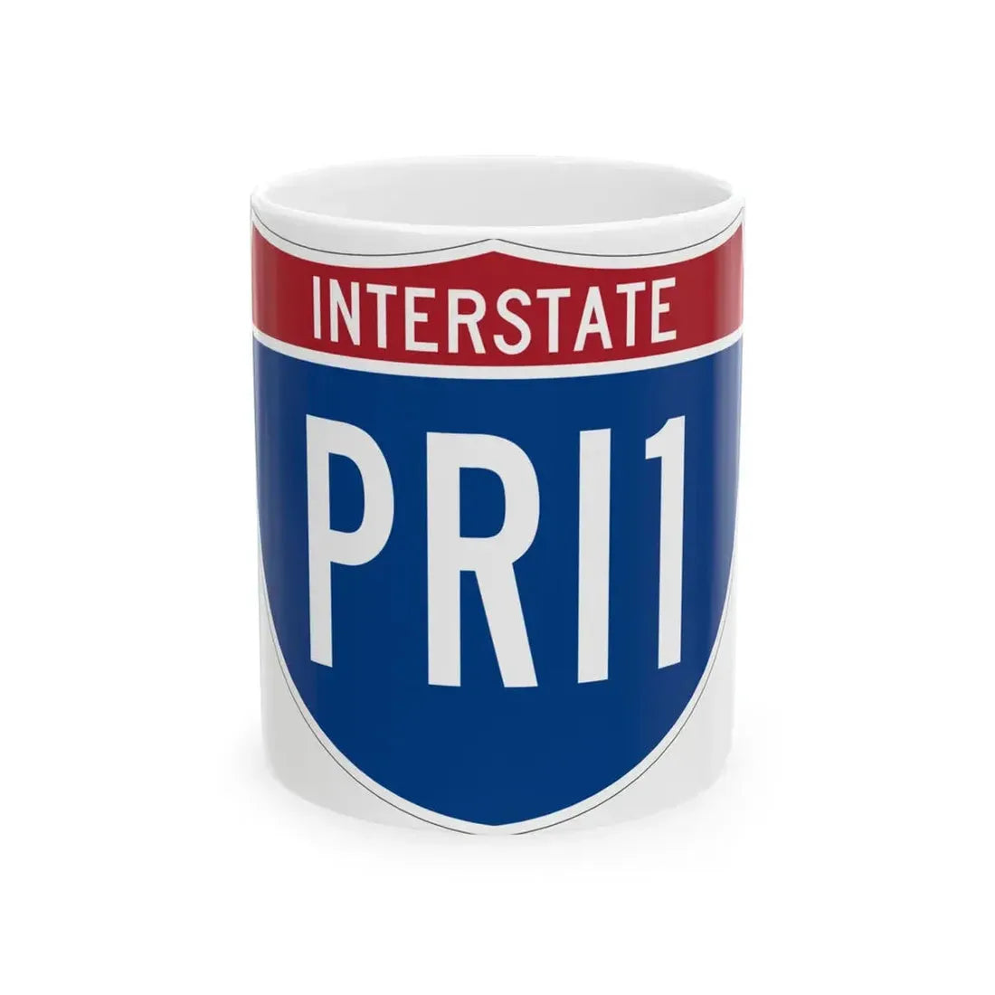I-PRI1 (Puerto Rico) (Road Sign) White Coffee Mug 11oz - Go Mug Yourself