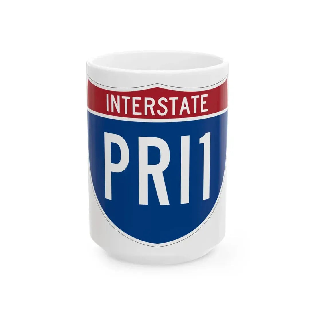 I-PRI1 (Puerto Rico) (Road Sign) White Coffee Mug 15oz - Go Mug Yourself