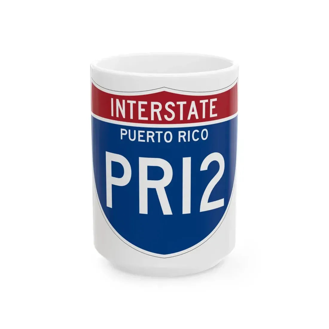 I-PRI2 PR Metric (Puerto Rico) (Road Sign) White Coffee Mug 15oz - Go Mug Yourself
