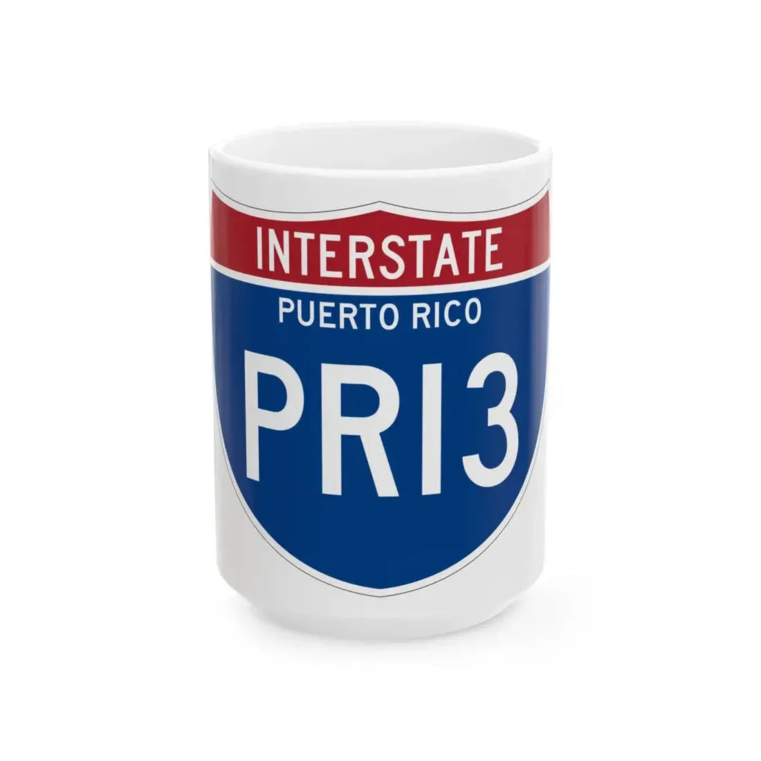 I-PRI3 PR Metric (Puerto Rico) (Road Sign) White Coffee Mug 15oz - Go Mug Yourself