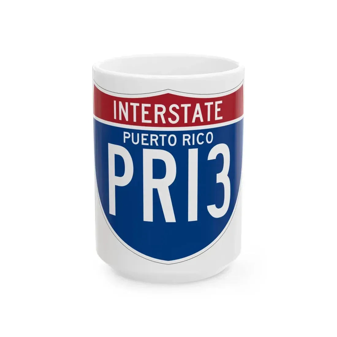 I-PRI3 PR (Puerto Rico) (Road Sign) White Coffee Mug 15oz - Go Mug Yourself