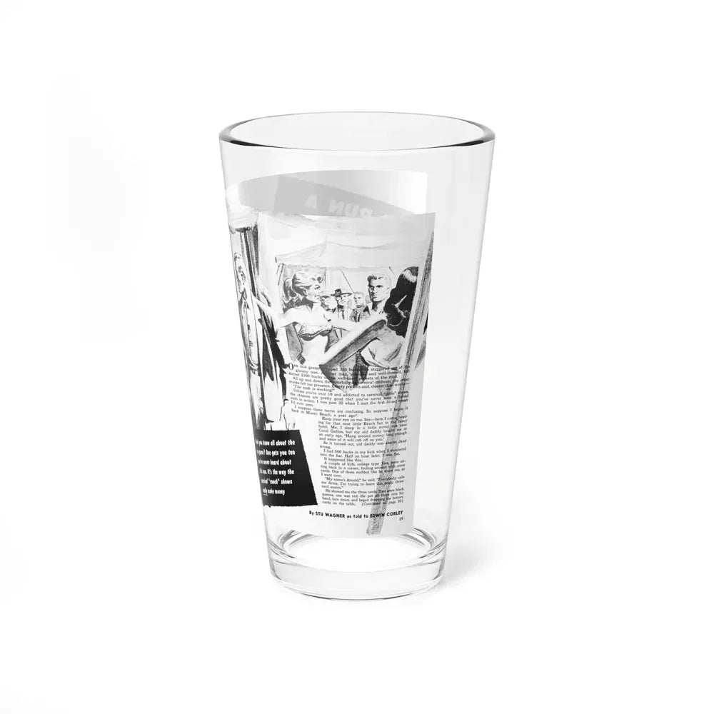 I Run A Girlie-Show Racket, Rage for Men, February 1957 - Pint Glass 16oz - Go Mug Yourself
