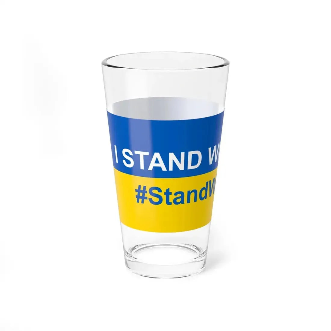 I stand with Ukraine banner (Ukraine) Pint Glass 16oz - Go Mug Yourself