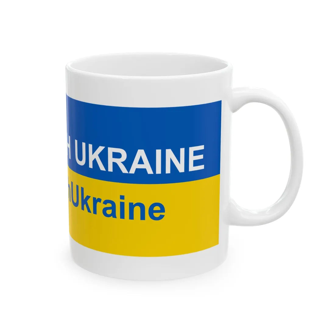 I stand with Ukraine banner (Ukraine) White Coffee Mug - Go Mug Yourself