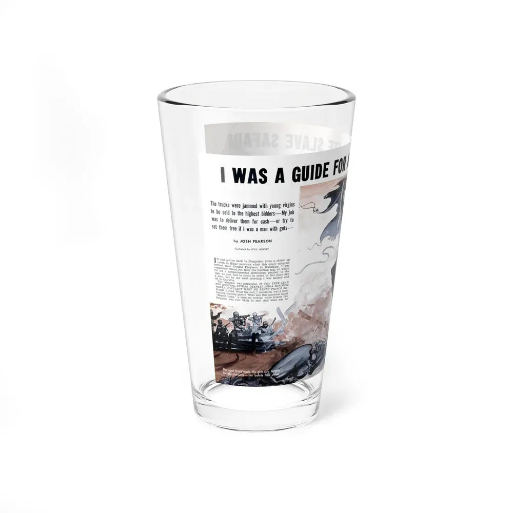 I Was a Guide for a White Slave Safari, Man's Life, January 1959 - Pint Glass 16oz - Go Mug Yourself