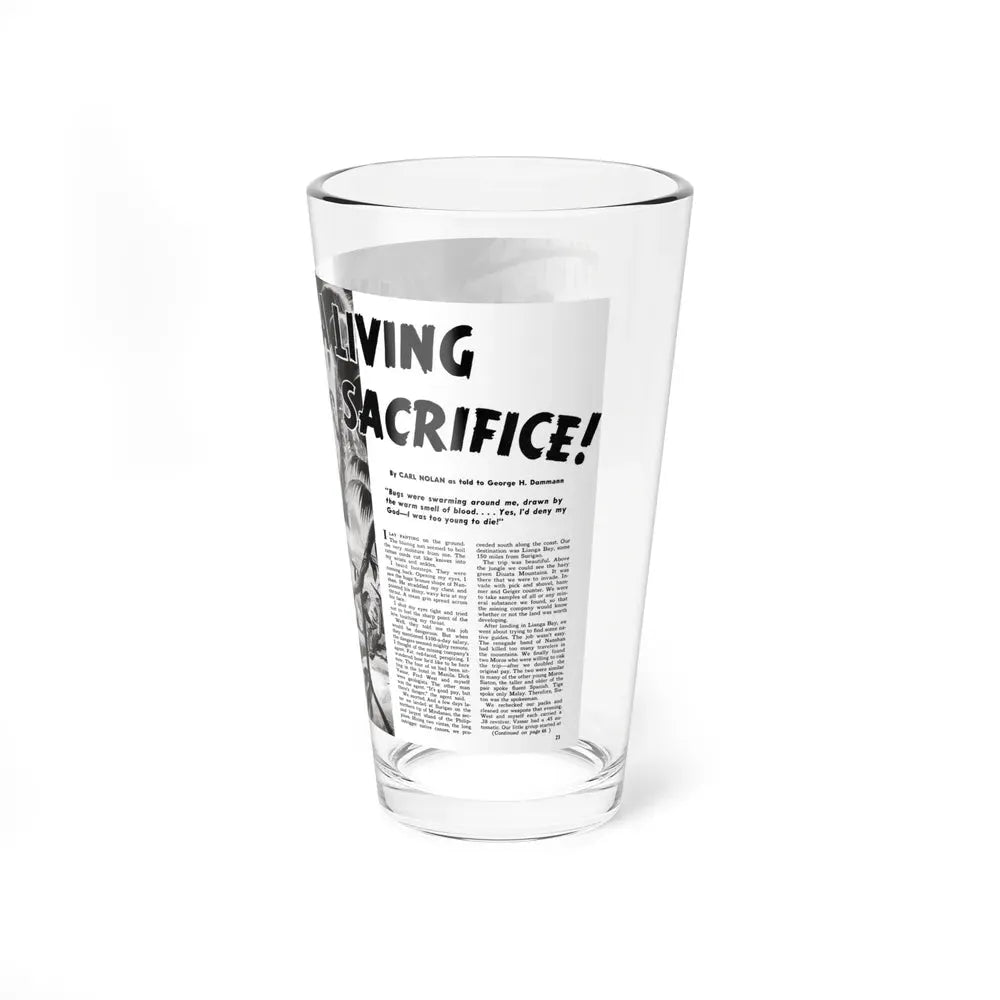 I Was A Living Sacrifice, Rage for Men, August 1957 - Pint Glass 16oz - Go Mug Yourself
