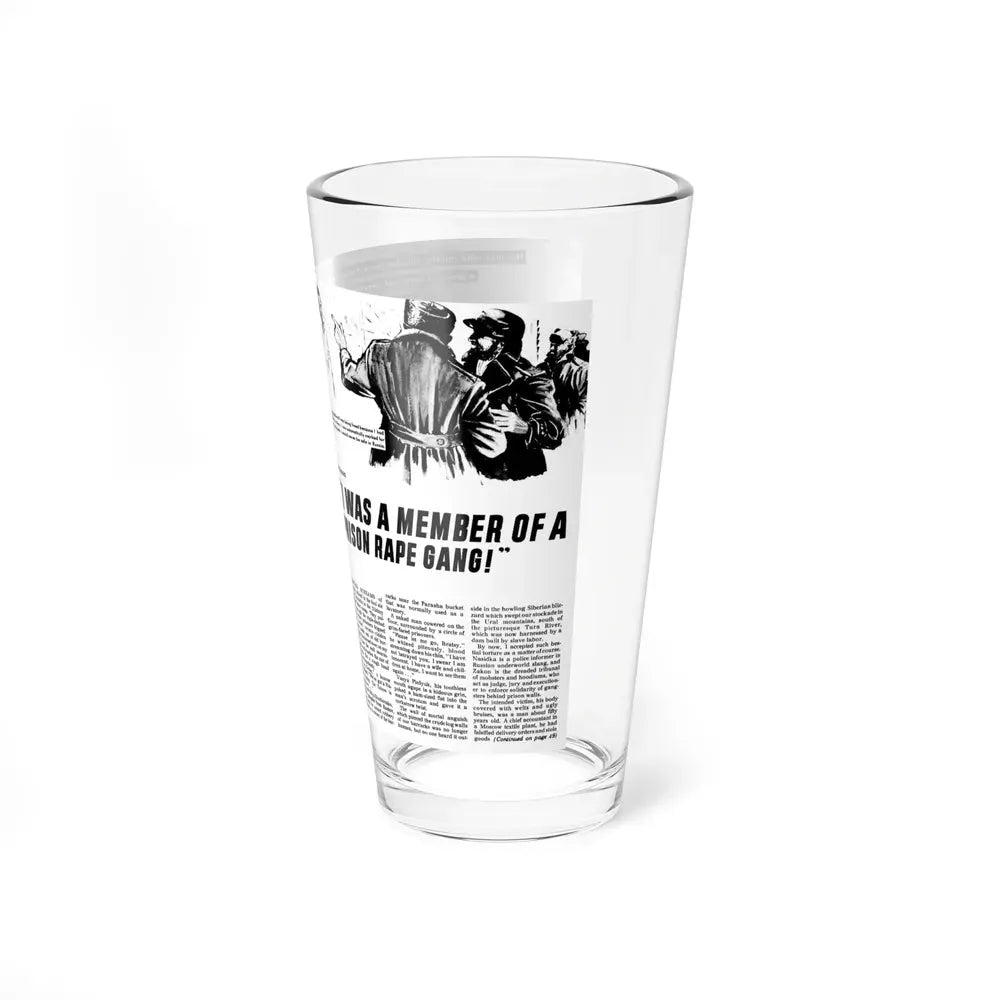 I Was A Member of a Prison Rape Gang, Real Men, July 1971 - Pint Glass 16oz - Go Mug Yourself