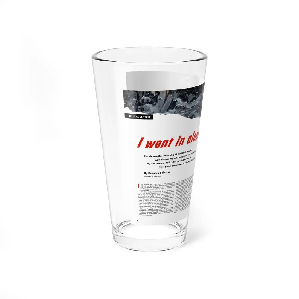 I Went In Alone, Cavalier magazine, January 1953 - Pint Glass 16oz - Go Mug Yourself