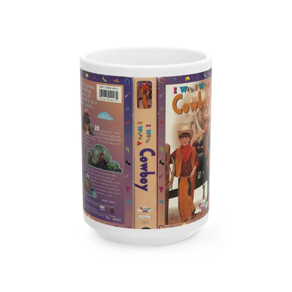 I WISH I WERE A COWBOY (VHS COVER) - White Coffee Mug 15oz - Go Mug Yourself