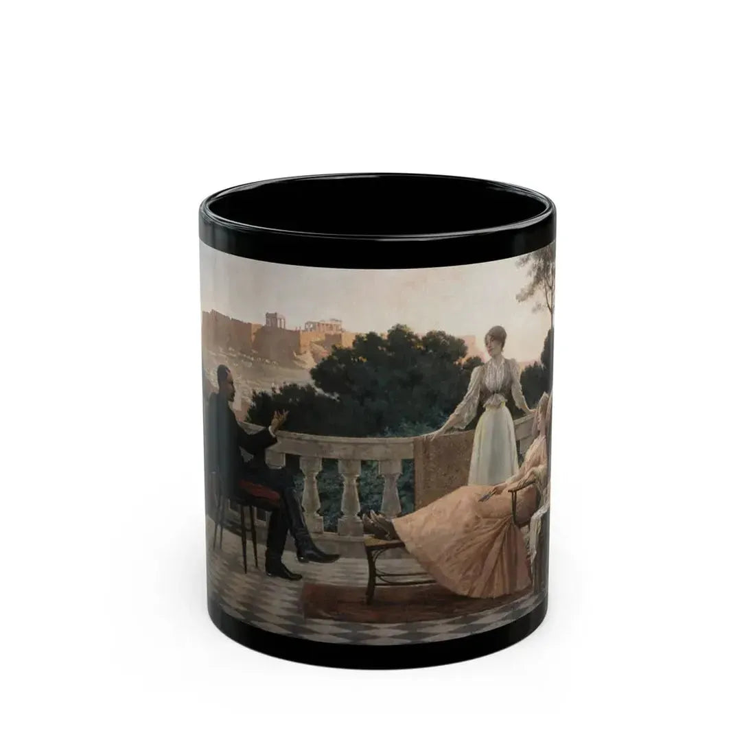 Iakovos Rizos (1849-1926) On terrace - 1897 - Black Coffee Mug 11oz - Go Mug Yourself