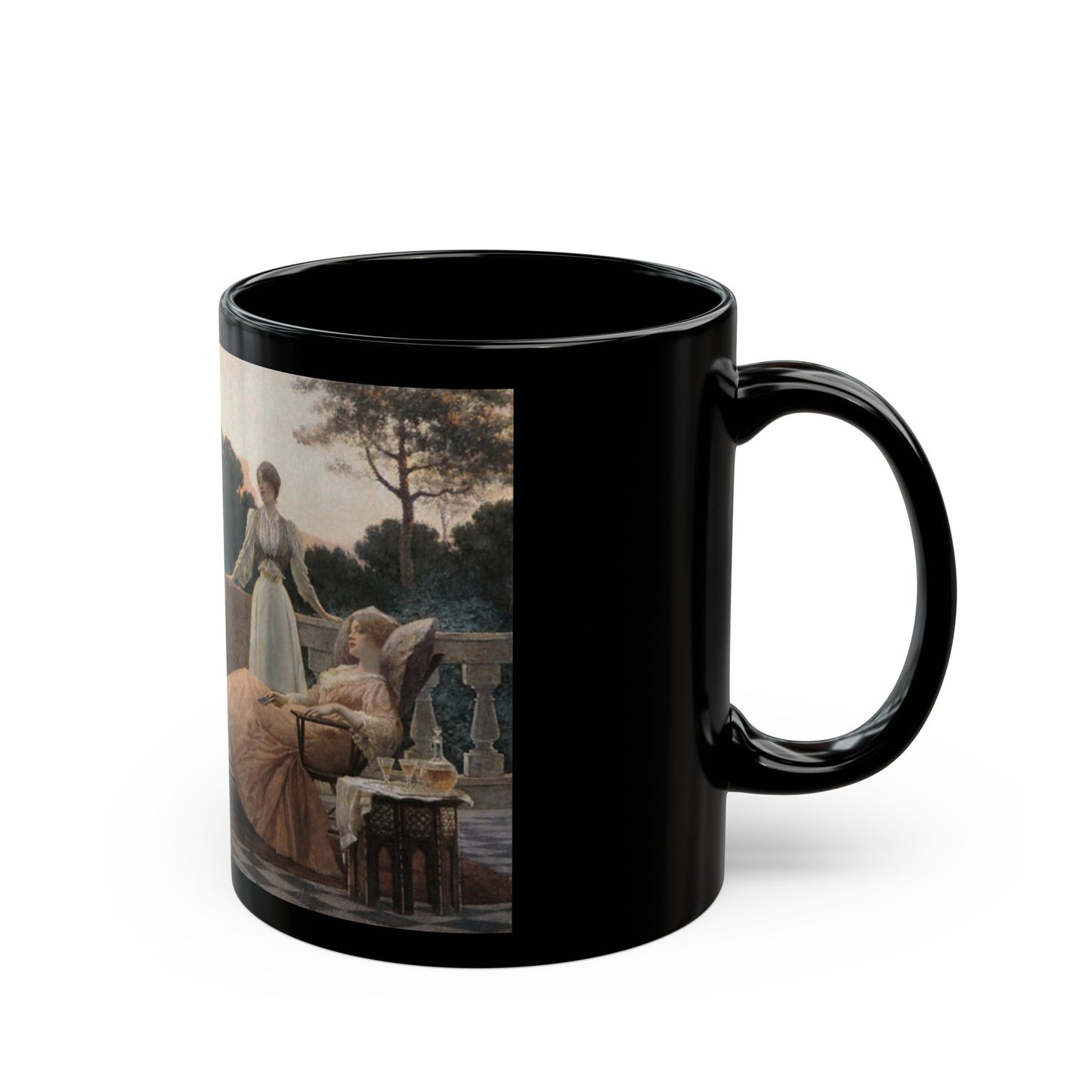 Iakovos Rizos (1849-1926) On terrace - 1897 - Black Coffee Mug-Go Mug Yourself