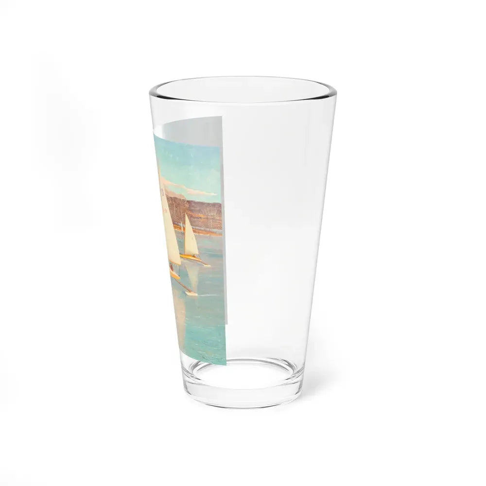 Ice Boating, Saturday Evening Post cover, November 28, 1959 - Pint Glass 16oz - Go Mug Yourself