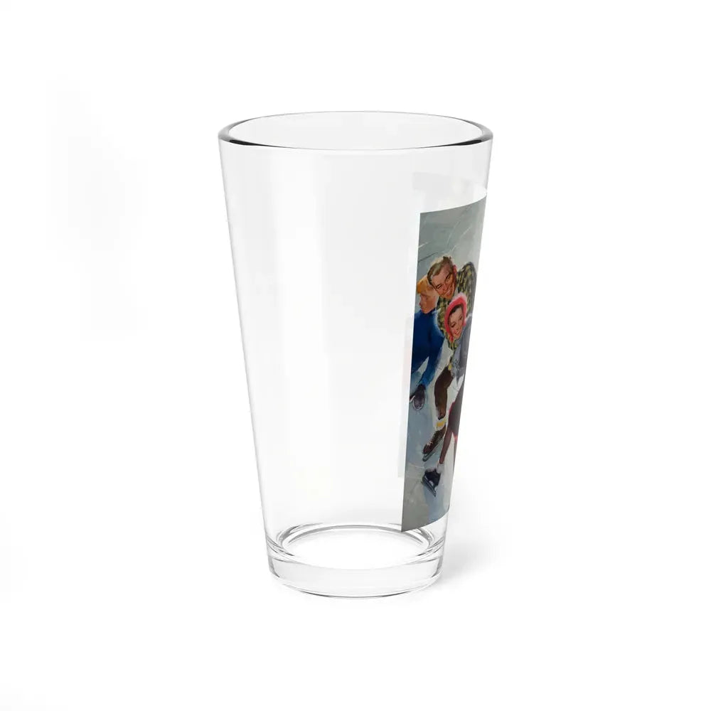 Ice Skaters, Saturday Evening Post, March 2, 1940 - Pint Glass 16oz - Go Mug Yourself
