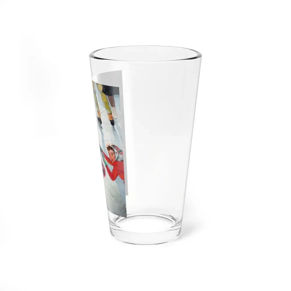 Ice Skaters, Saturday Evening Post, March 2, 1940 - Pint Glass 16oz - Go Mug Yourself