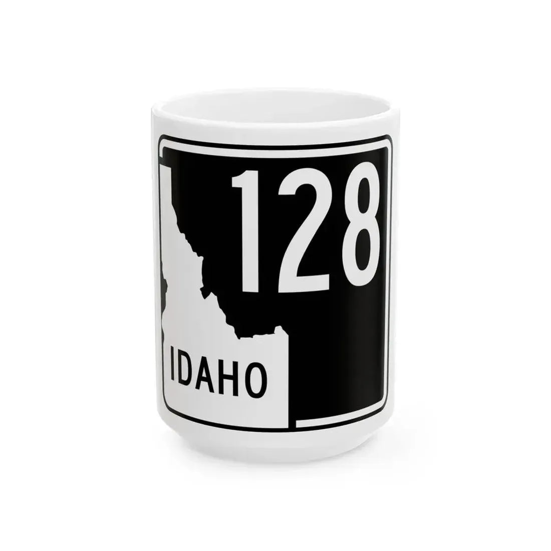 ID-128 (Idaho) (Road Sign) White Coffee Mug 15oz - Go Mug Yourself