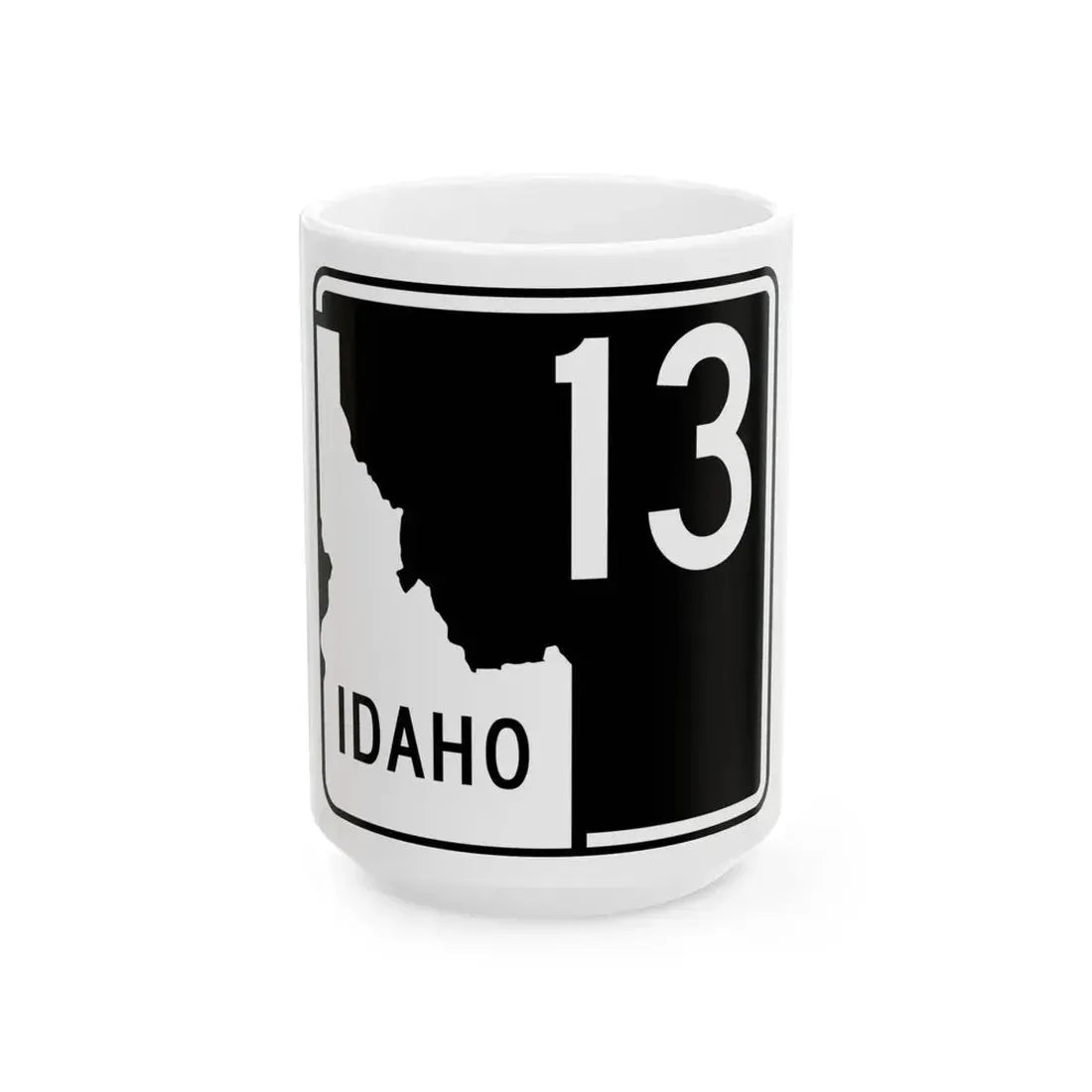 ID-13 (Idaho) (Road Sign) White Coffee Mug 15oz - Go Mug Yourself