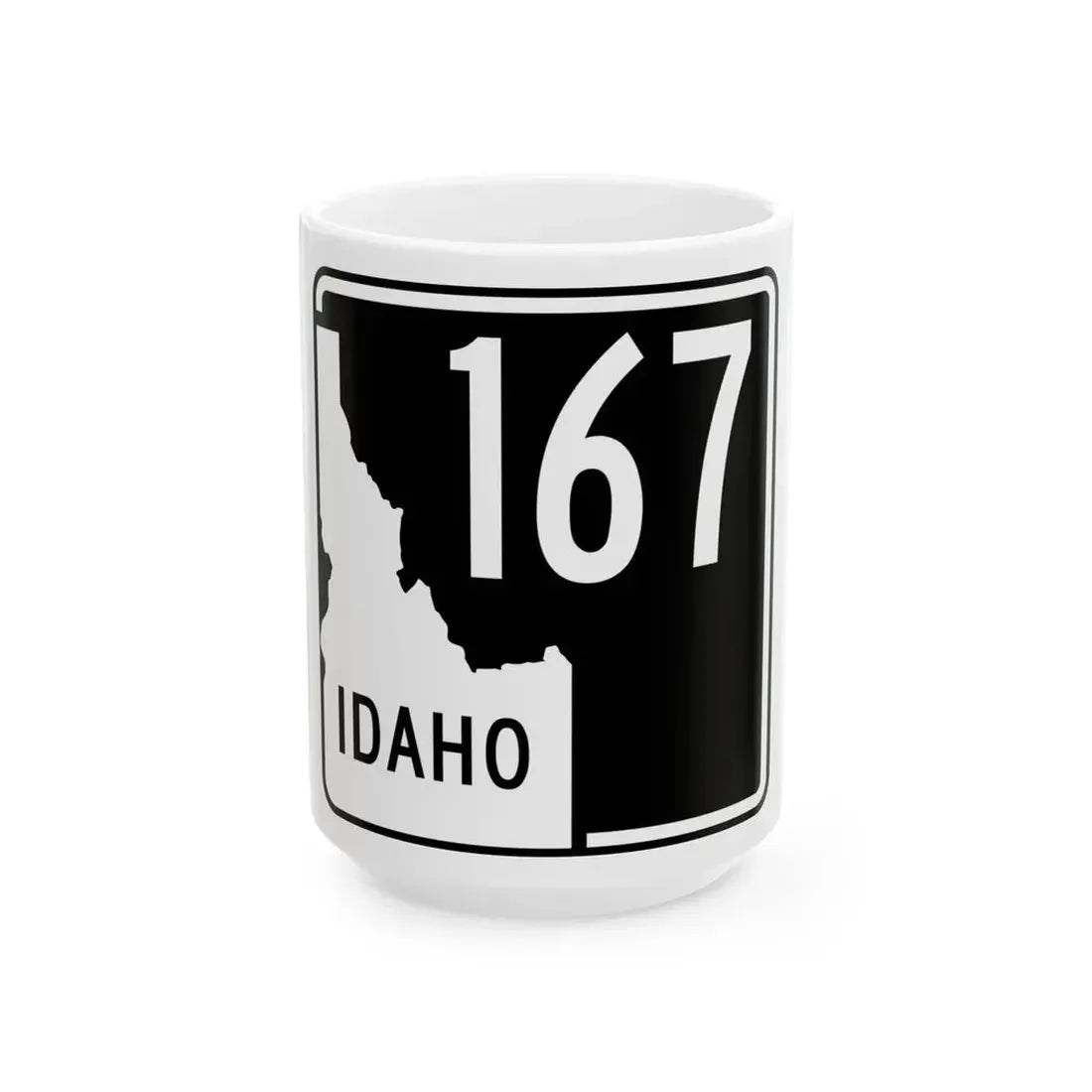 ID-167 (Idaho) (Road Sign) White Coffee Mug 15oz - Go Mug Yourself