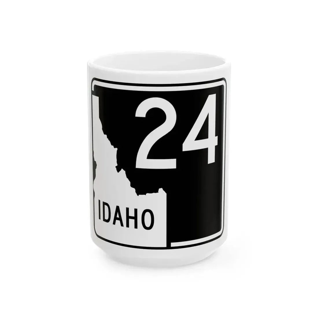 ID-24 (Idaho) (Road Sign) White Coffee Mug 15oz - Go Mug Yourself