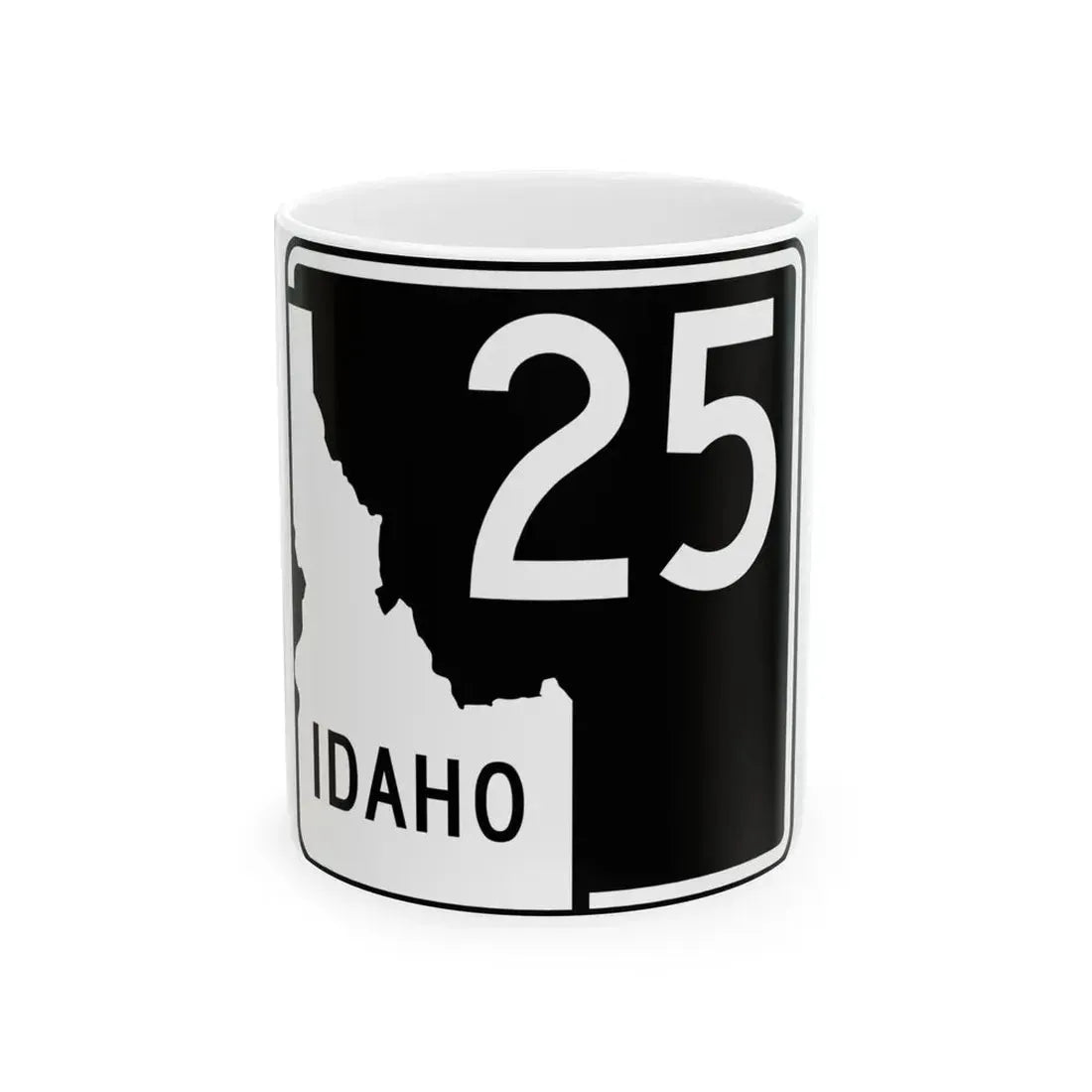 ID-25 (Idaho) (Road Sign) White Coffee Mug 11oz - Go Mug Yourself