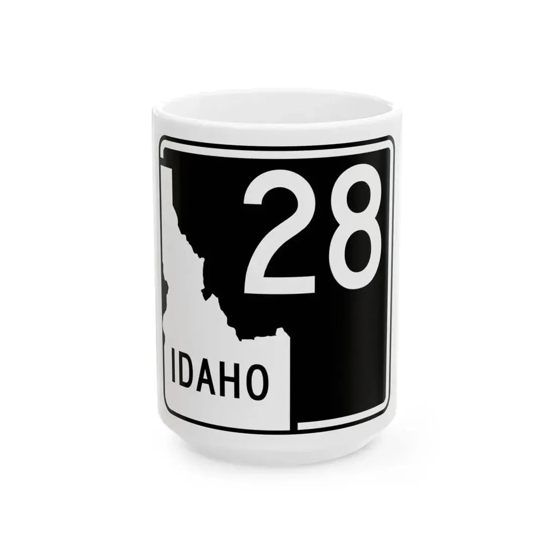 ID-28 (Idaho) (Road Sign) White Coffee Mug 15oz - Go Mug Yourself