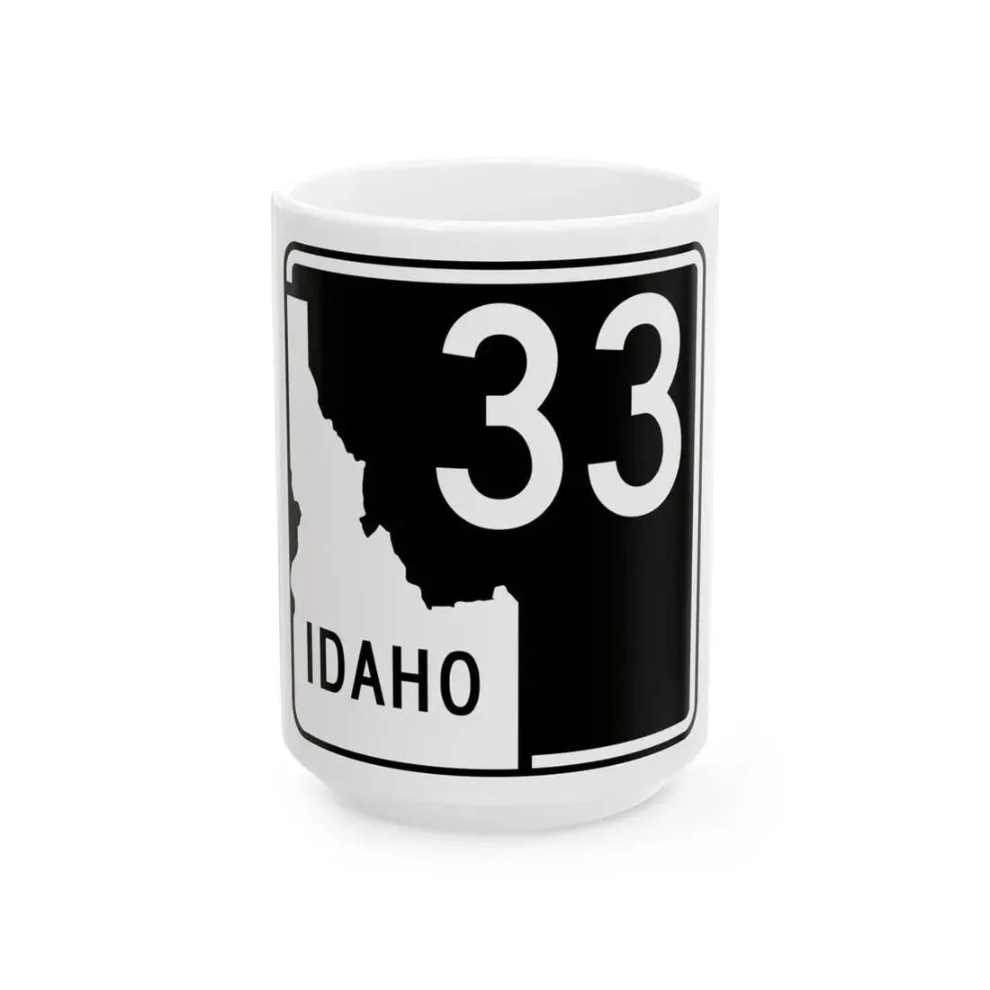 ID-33 (Idaho) (Road Sign) White Coffee Mug 15oz - Go Mug Yourself