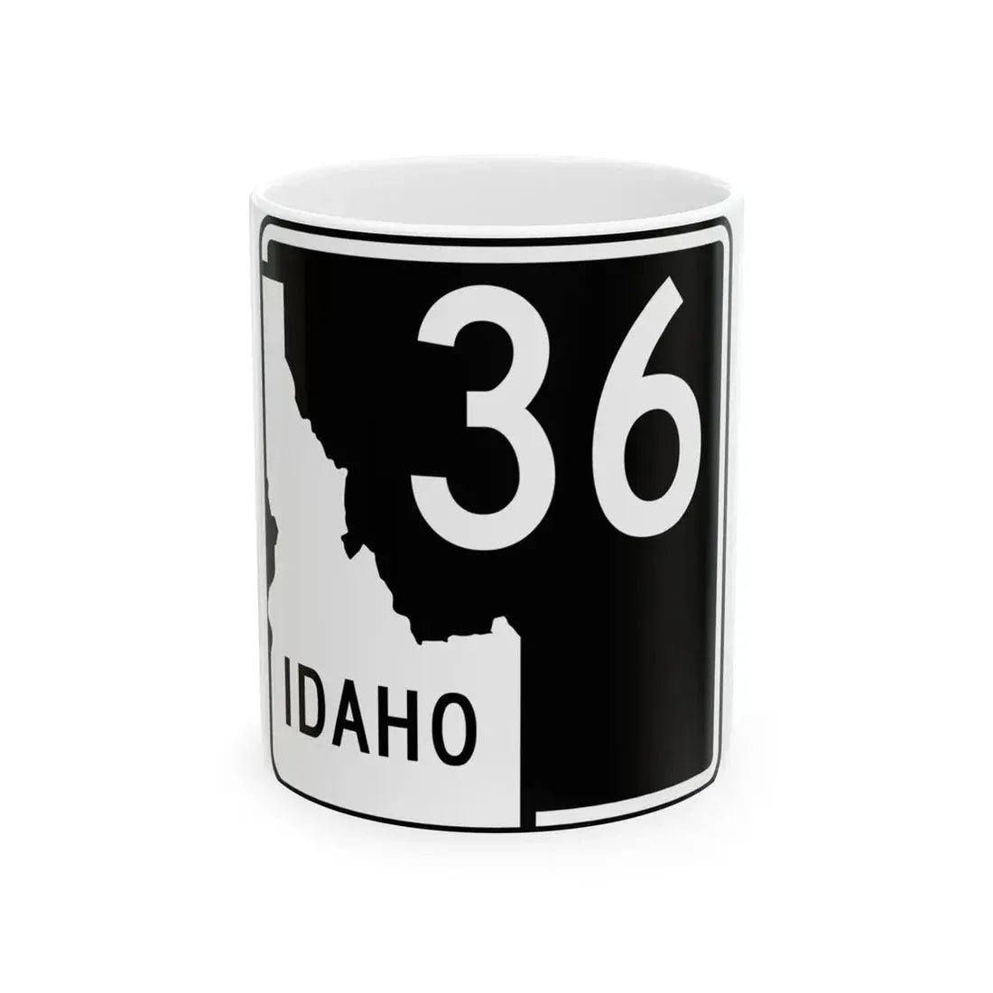 ID-36 (Idaho) (Road Sign) White Coffee Mug 11oz - Go Mug Yourself
