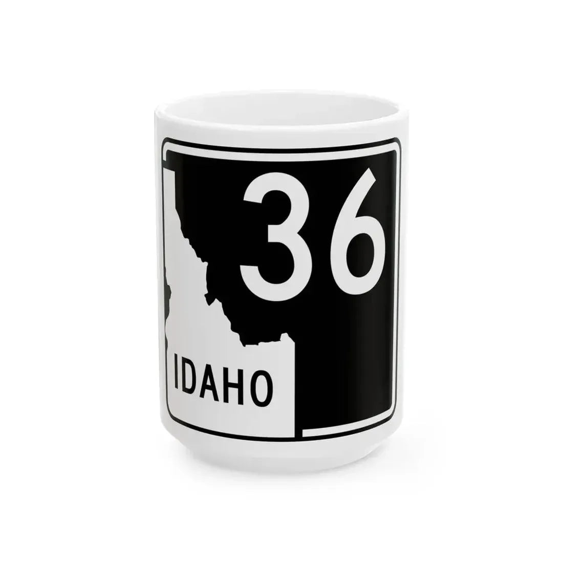 ID-36 (Idaho) (Road Sign) White Coffee Mug 15oz - Go Mug Yourself