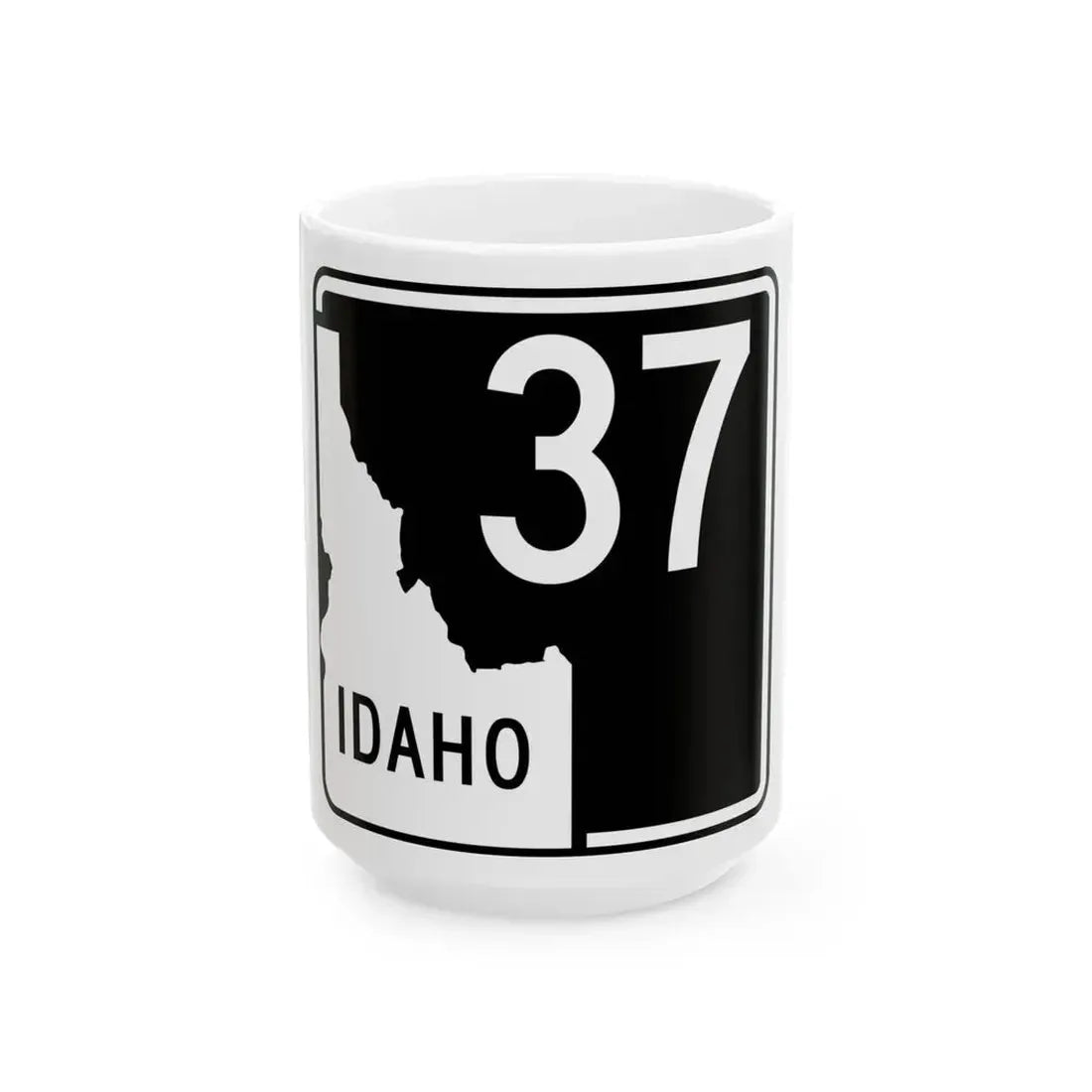 ID-37 (Idaho) (Road Sign) White Coffee Mug 15oz - Go Mug Yourself