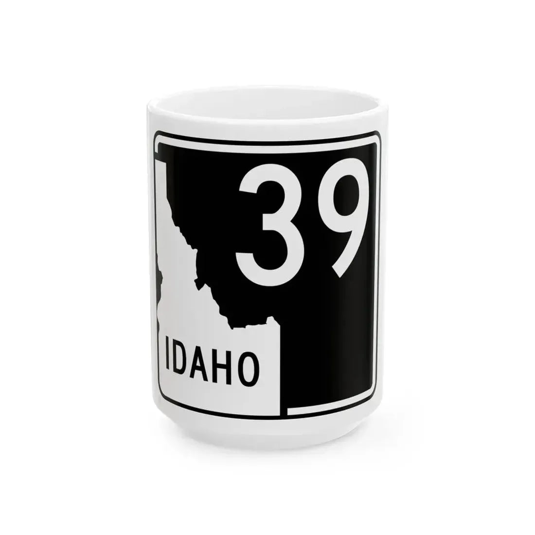 ID-39 (Idaho) (Road Sign) White Coffee Mug 15oz - Go Mug Yourself