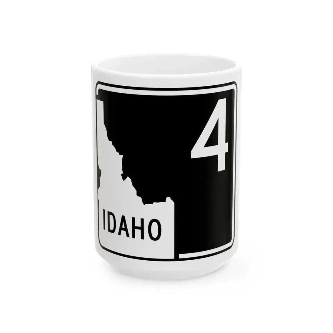 ID-4 (Idaho) (Road Sign) White Coffee Mug 15oz - Go Mug Yourself