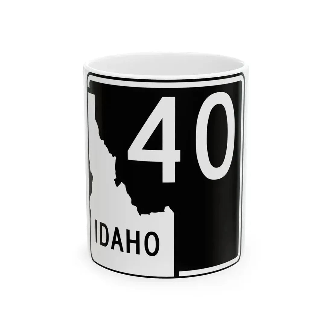 ID-40 (Idaho) (Road Sign) White Coffee Mug 11oz - Go Mug Yourself