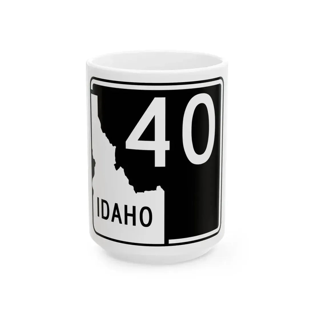 ID-40 (Idaho) (Road Sign) White Coffee Mug 15oz - Go Mug Yourself