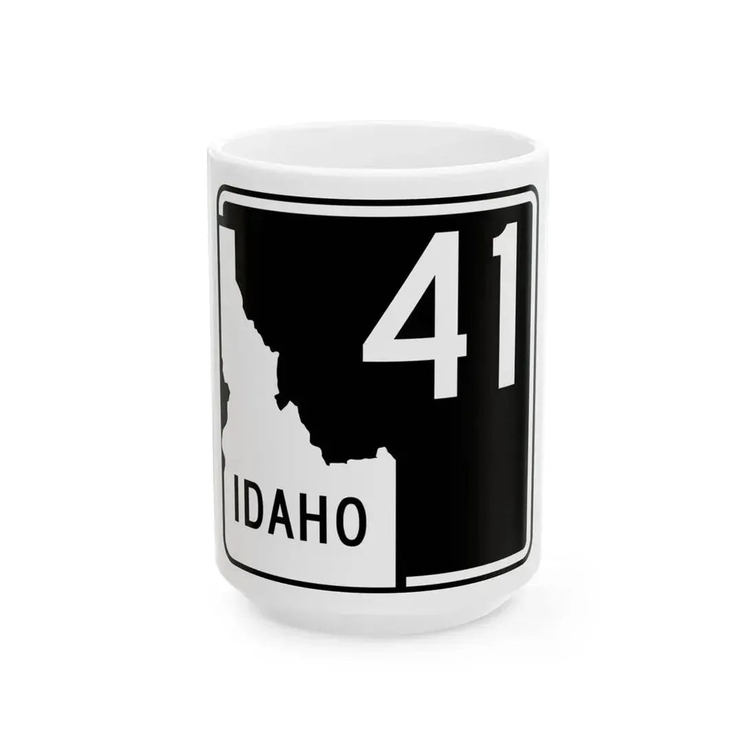 ID-41 (Idaho) (Road Sign) White Coffee Mug 15oz - Go Mug Yourself