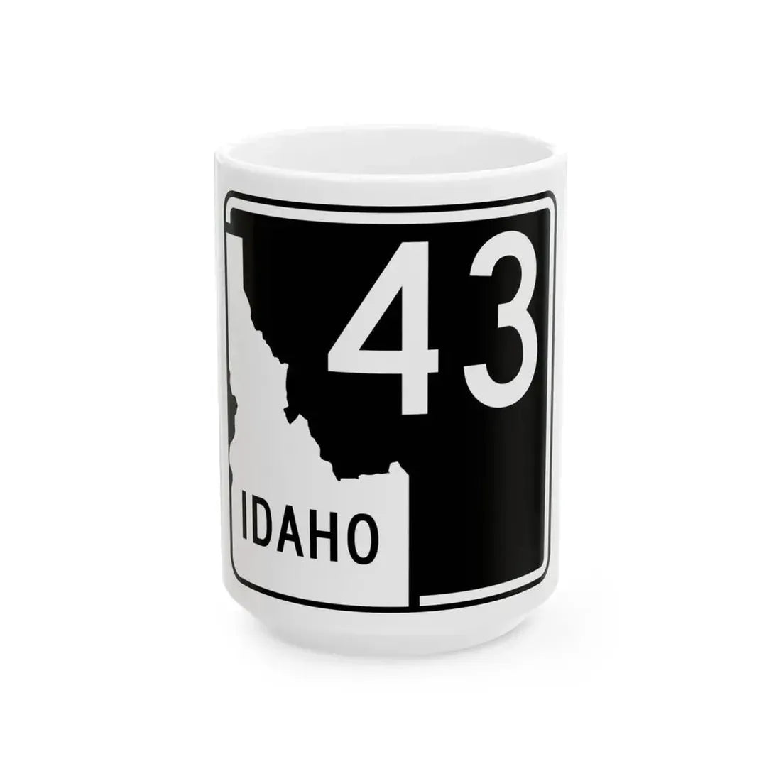 ID-43 (Idaho) (Road Sign) White Coffee Mug 15oz - Go Mug Yourself